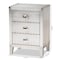 Baxton Studio Claude Silver Metal 3-Drawer Nightstand 160-10250 - alternate 8